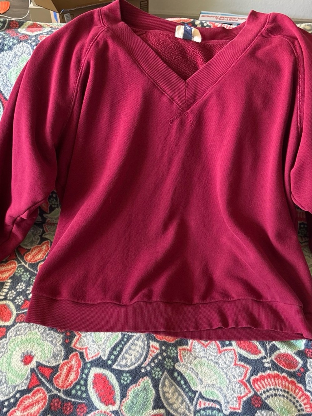 Universal Thread V-Neck Sweatshirt in Berry
